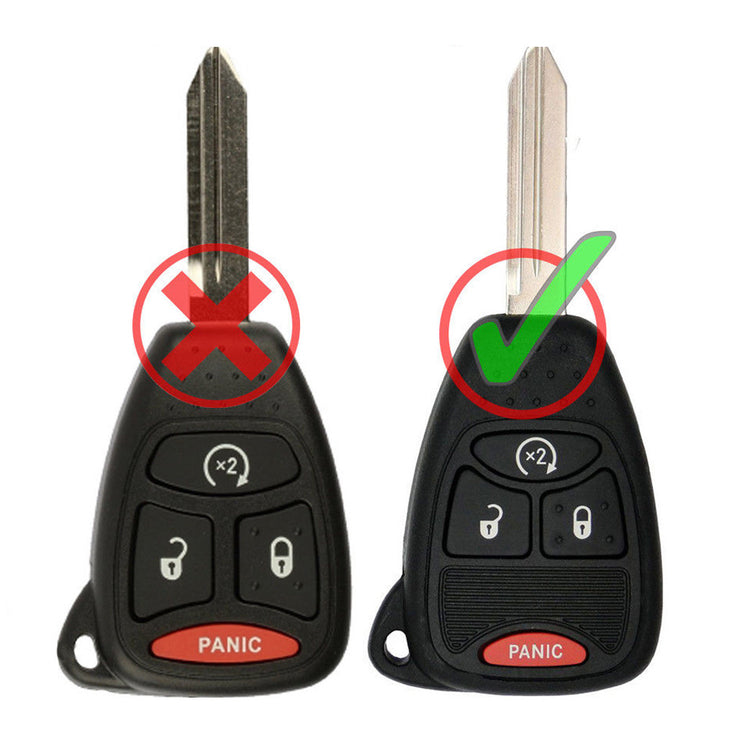 Key Fob / Remote Transmitter Shell - Case for Select Dodge Chrysler Jeep Vehicles