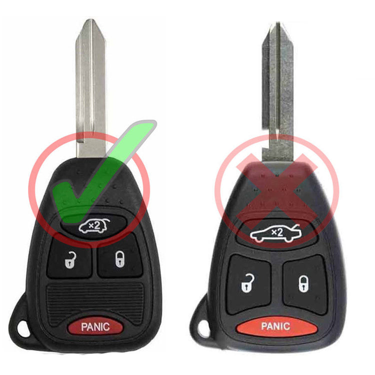 Key Fob / Remote Transmitter Shell - Case for Select Chrysler Jeep Vehicles
