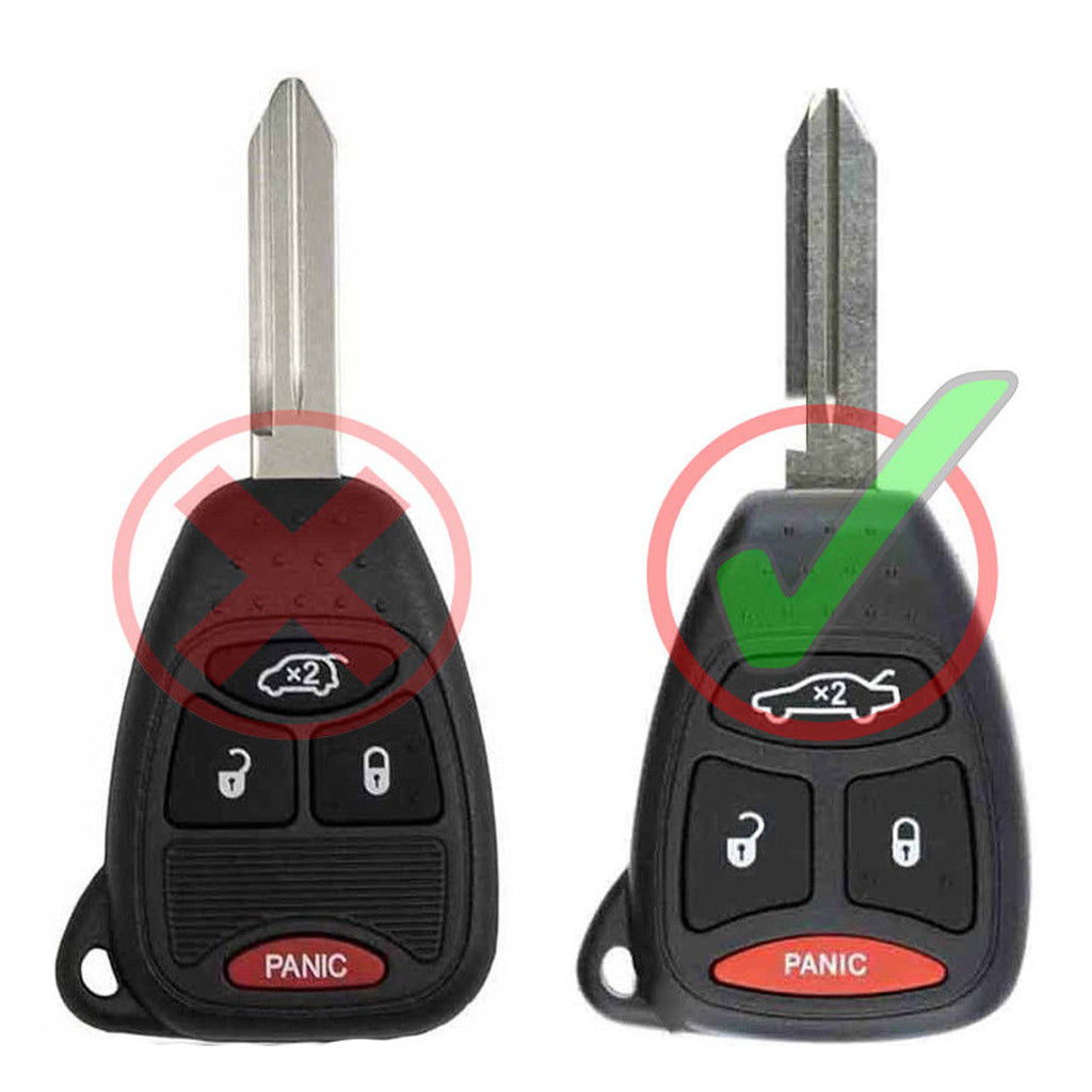 Key Fob / Remote Transmitter Shell - Case for Select Chrysler Jeep Dodge Vehicles