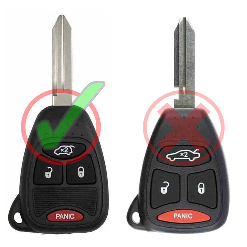 Key Fob / Remote Transmitter Shell - Case for Select Chrysler Jeep Dodge Vehicles