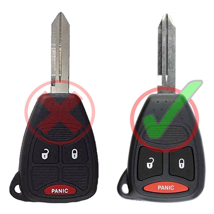 Key Fob / Remote Transmitter Shell - Case for Select Chrysler Dodge Jeep Vehicles