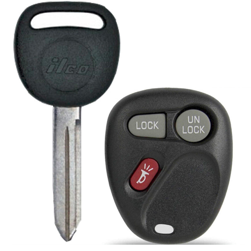 Transponder Key and Remote Transmitter for Select Cadillac Chevrolet GMC Hummer Saturn Buick Pontiac Vehicles