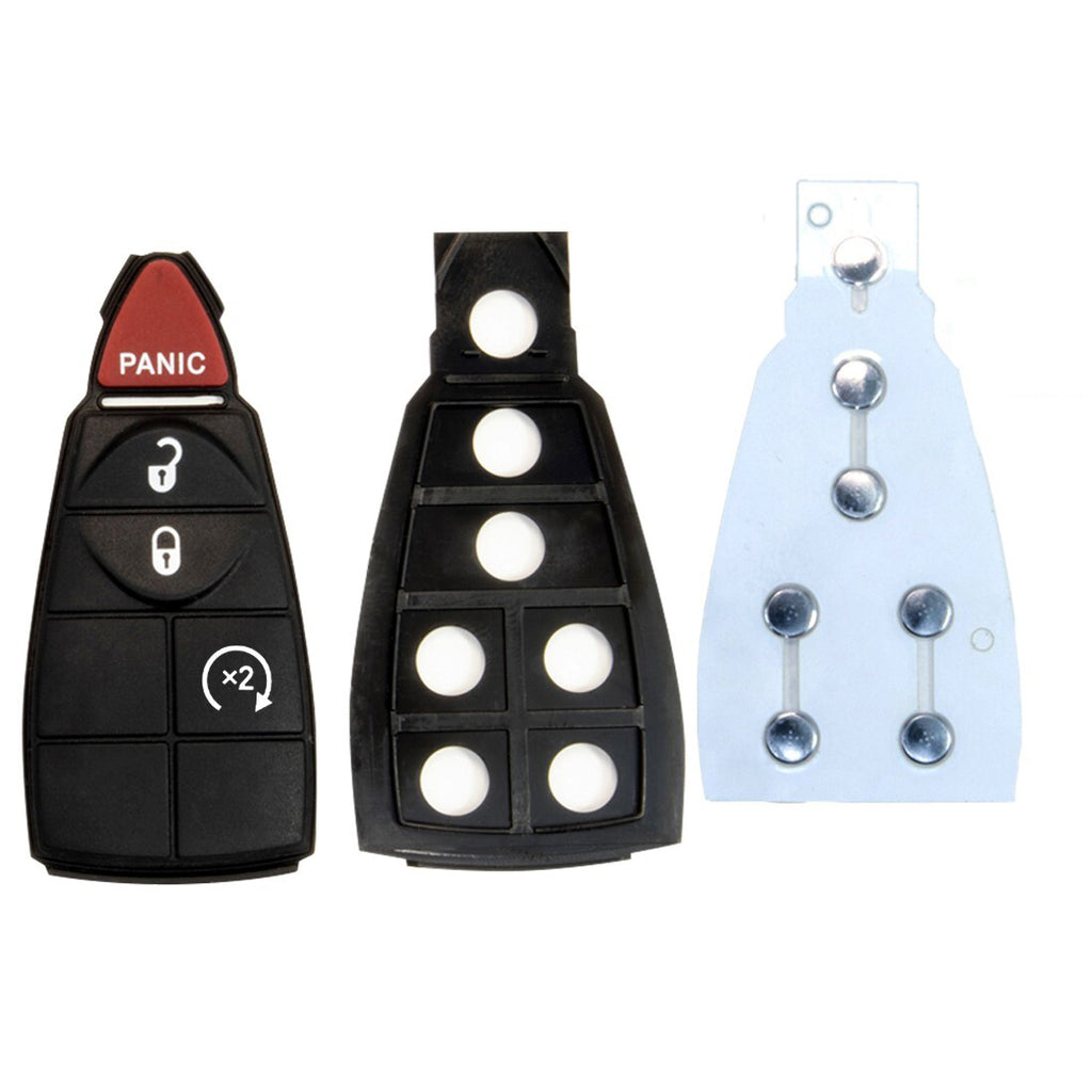 Key Fob / Remote Transmitter Fobik Shell - Case for Select Chrysler Dodge Jeep Volkswagen Vehicles