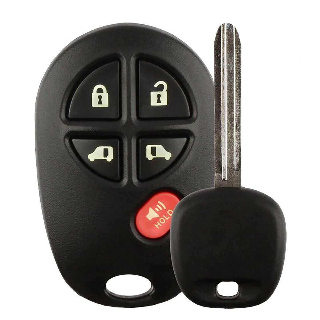 2007 Toyota Sienna Replacement UNCUT Transponder Key with Remote