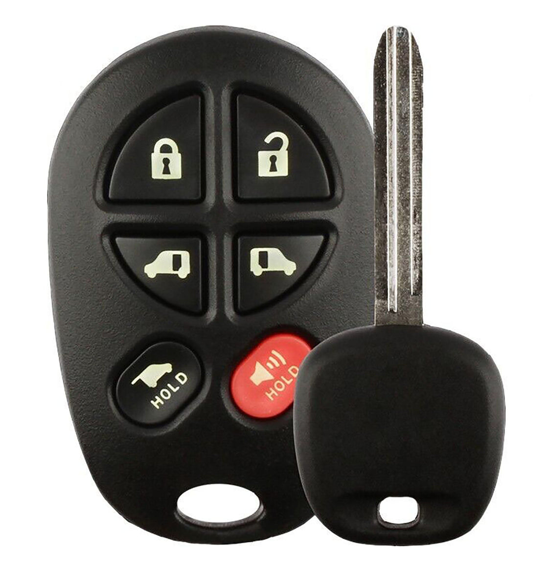 2009 Toyota Sienna Replacement UNCUT Transponder Key with Remote