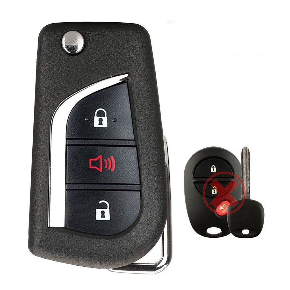 2007 Toyota Tundra Replacement UNCUT Transponder Key with Remote