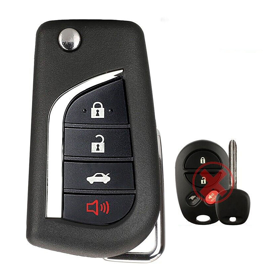 2007 Toyota Sienna Replacement UNCUT Transponder Key with Remote