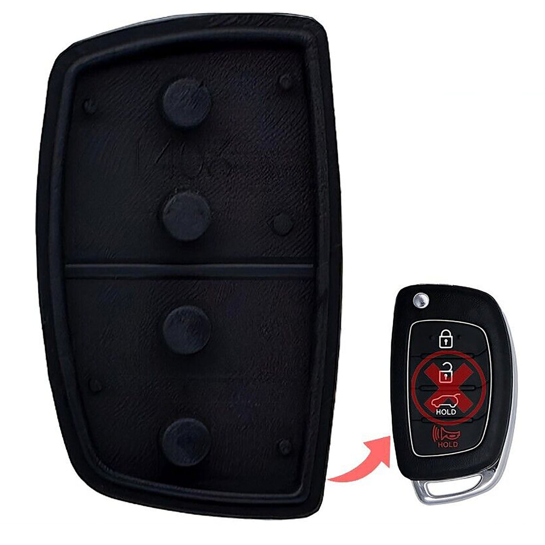 2016 Hyundai Sonata Replacement Key Fob Remote Rubber Buttons Pad