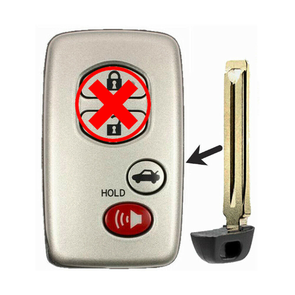 2008 Toyota Camry Replacement Key Fob Uncut Key Blade